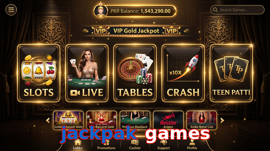 Main screen of Jackpak Games casino page for PK players